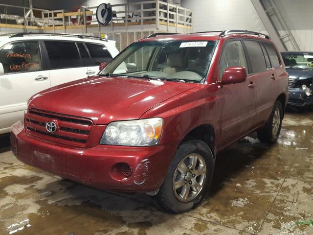 JTEEP21A040009741 - 2004 TOYOTA HIGHLANDER MAROON photo 2