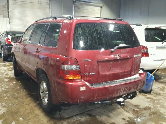 JTEEP21A040009741 - 2004 TOYOTA HIGHLANDER MAROON photo 3