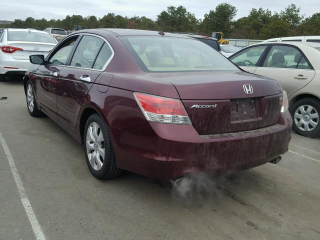 1HGCP36818A001799 - 2008 HONDA ACCORD EXL RED photo 3