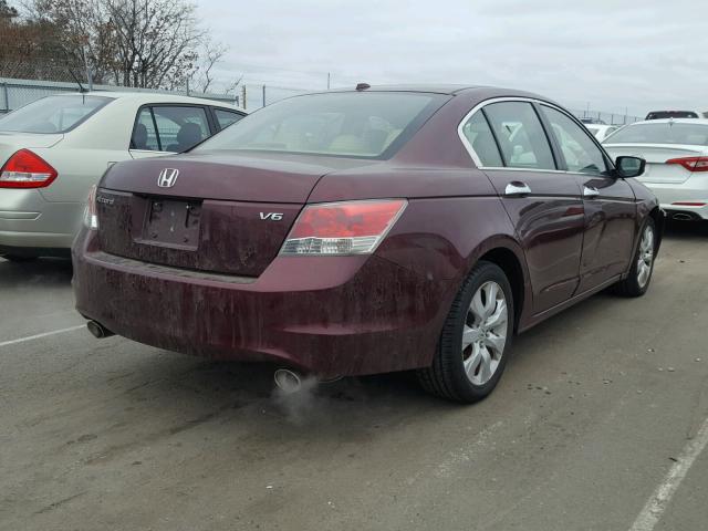 1HGCP36818A001799 - 2008 HONDA ACCORD EXL RED photo 4