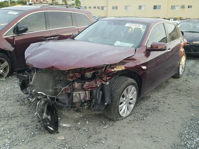 1HGCR2F87FA264591 - 2015 HONDA ACCORD EXL BURGUNDY photo 2