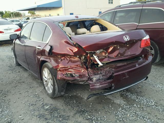 1HGCR2F87FA264591 - 2015 HONDA ACCORD EXL BURGUNDY photo 3