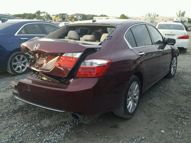 1HGCR2F87FA264591 - 2015 HONDA ACCORD EXL BURGUNDY photo 4