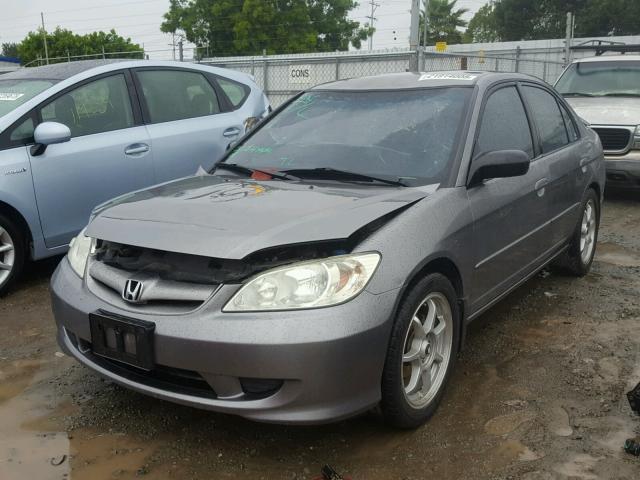 2HGES15534H551486 - 2004 HONDA CIVIC LX GRAY photo 2