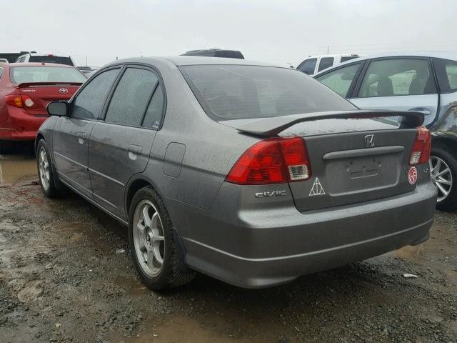 2HGES15534H551486 - 2004 HONDA CIVIC LX GRAY photo 3