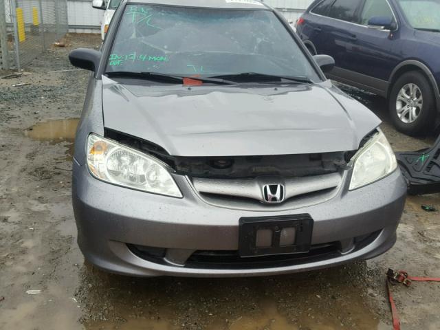 2HGES15534H551486 - 2004 HONDA CIVIC LX GRAY photo 9