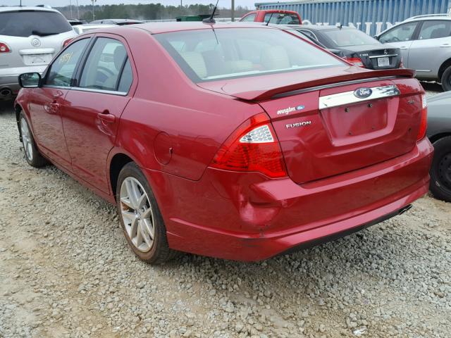 3FAHP0JA9BR151840 - 2011 FORD FUSION SEL RED photo 3