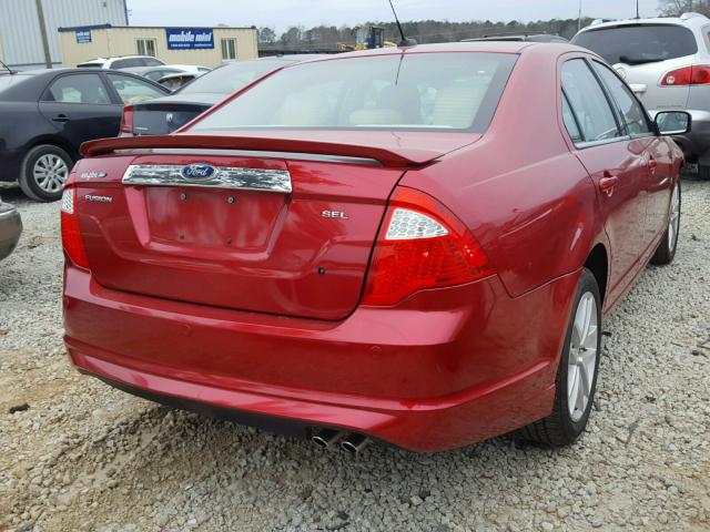 3FAHP0JA9BR151840 - 2011 FORD FUSION SEL RED photo 4