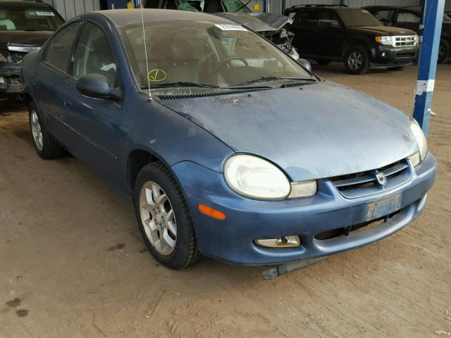 1B3ES56C92D633074 - 2002 DODGE NEON ES BLUE photo 1