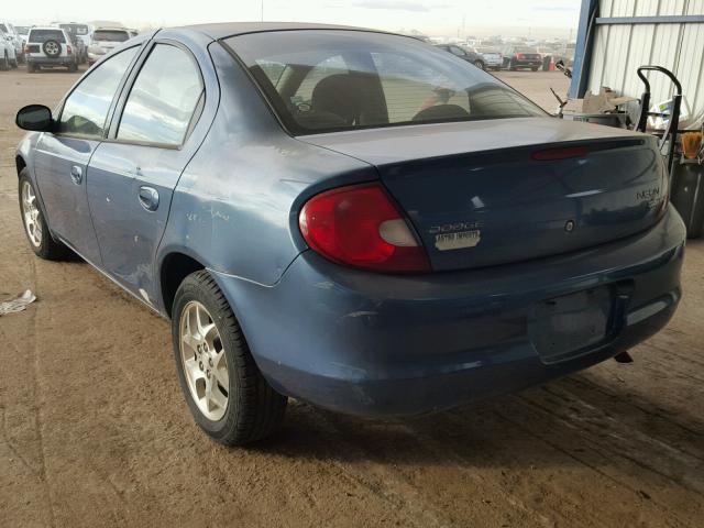 1B3ES56C92D633074 - 2002 DODGE NEON ES BLUE photo 3