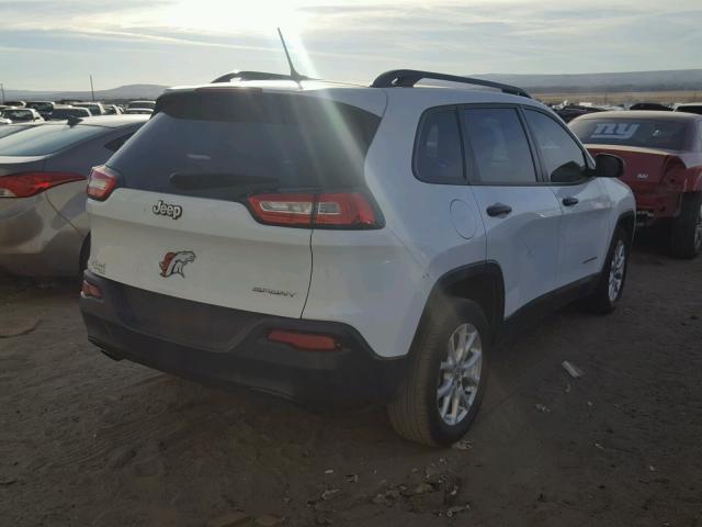 1C4PJLAB3FW631490 - 2015 JEEP CHEROKEE S WHITE photo 4