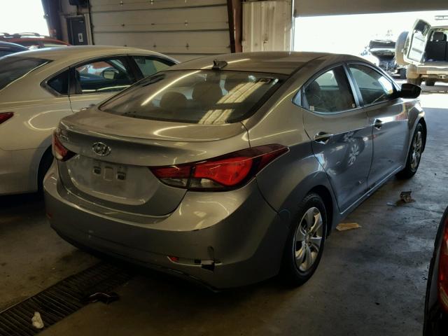 5NPDH4AE5GH707202 - 2016 HYUNDAI ELANTRA SE GRAY photo 4