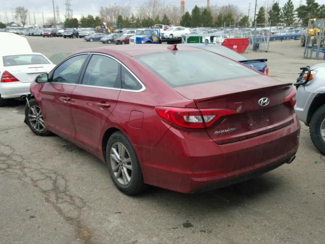 5NPE24AF3GH398392 - 2016 HYUNDAI SONATA SE RED photo 3