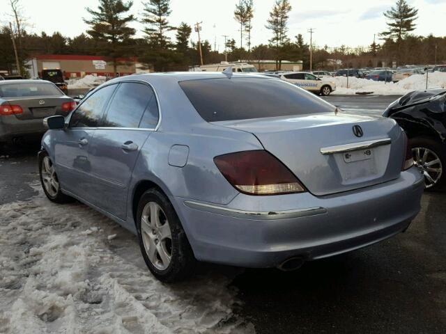 JH4KB16565C000925 - 2005 ACURA RL BLUE photo 3