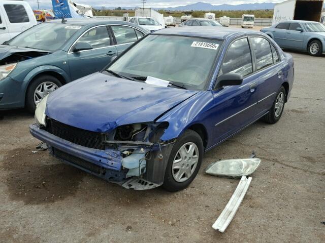 1HGES16495L002451 - 2005 HONDA CIVIC DX BLUE photo 2