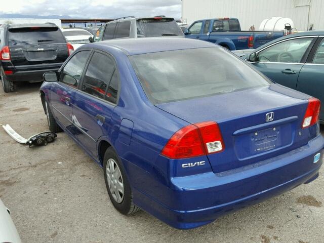 1HGES16495L002451 - 2005 HONDA CIVIC DX BLUE photo 3