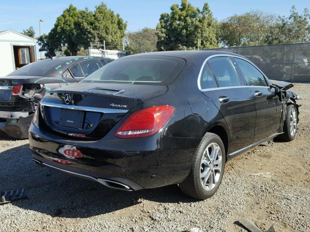 55SWF4KB3FU022517 - 2015 MERCEDES-BENZ C 300 4MAT BLACK photo 4