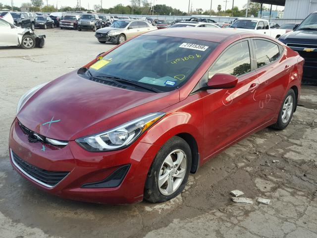 5NPDH4AE1EH491006 - 2014 HYUNDAI ELANTRA SE MAROON photo 2