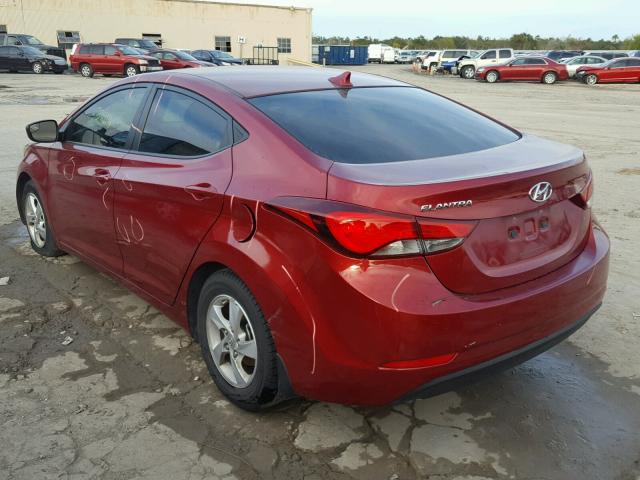 5NPDH4AE1EH491006 - 2014 HYUNDAI ELANTRA SE MAROON photo 3