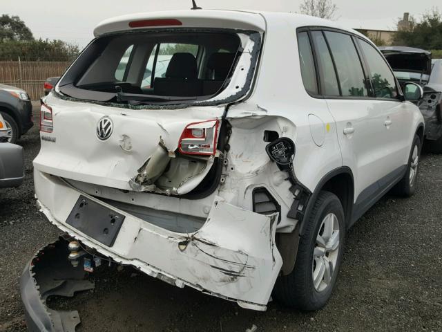 WVGBV7AX7DW534528 - 2013 VOLKSWAGEN TIGUAN S WHITE photo 4