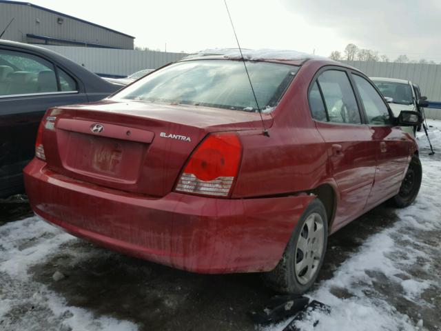 KMHDN46D44U717709 - 2004 HYUNDAI ELANTRA GL RED photo 4