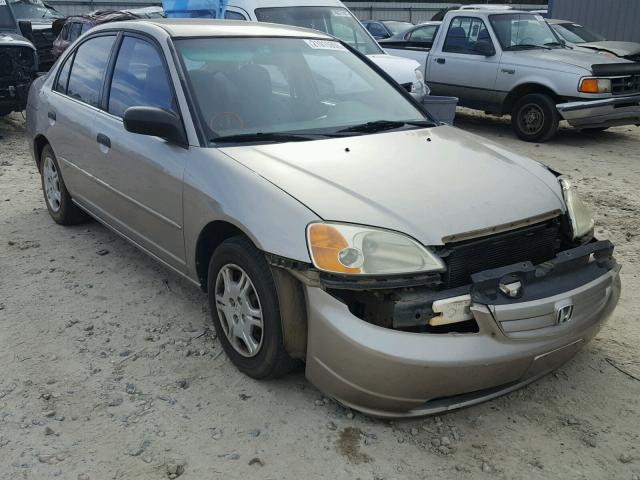 1HGES15531L043954 - 2001 HONDA CIVIC LX BEIGE photo 1