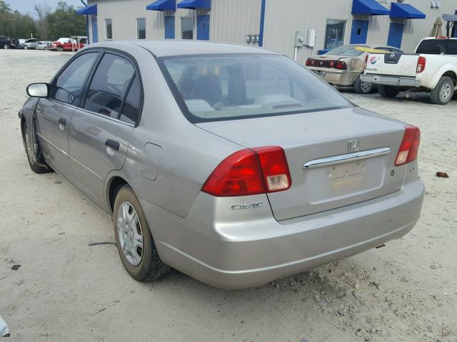 1HGES15531L043954 - 2001 HONDA CIVIC LX BEIGE photo 3