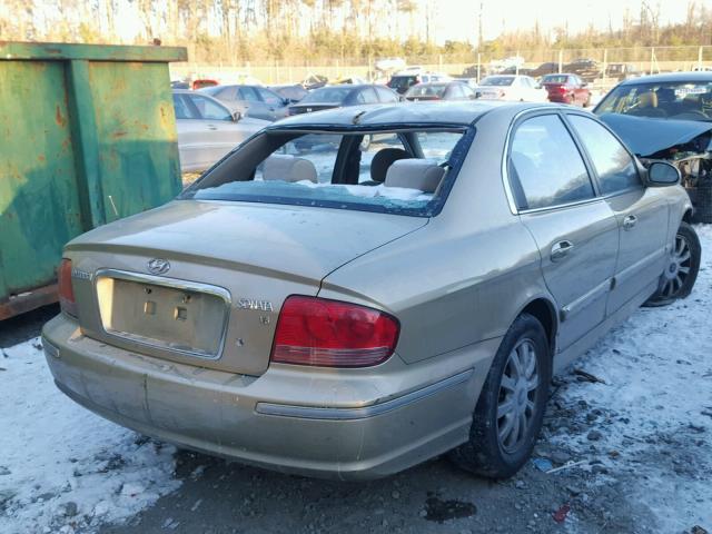 KMHWF35H94A997391 - 2004 HYUNDAI SONATA GLS GOLD photo 4