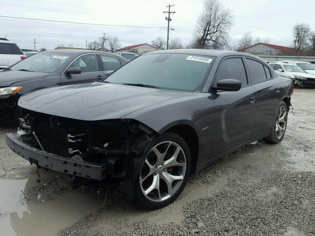 2C3CDXCT8FH801428 - 2015 DODGE CHARGER R/ GRAY photo 2
