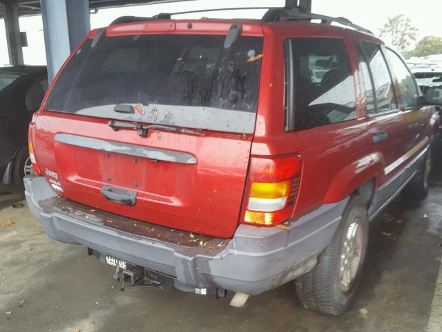 1J4GW48SX4C248944 - 2004 JEEP GRAND CHER RED photo 4