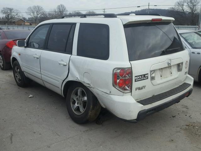 5FNYF28536B022694 - 2006 HONDA PILOT EX WHITE photo 3