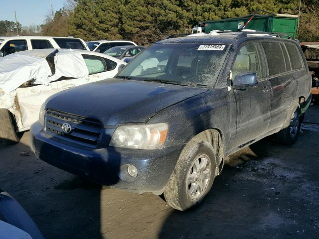 JTEDP21A950052049 - 2005 TOYOTA HIGHLANDER BLUE photo 2