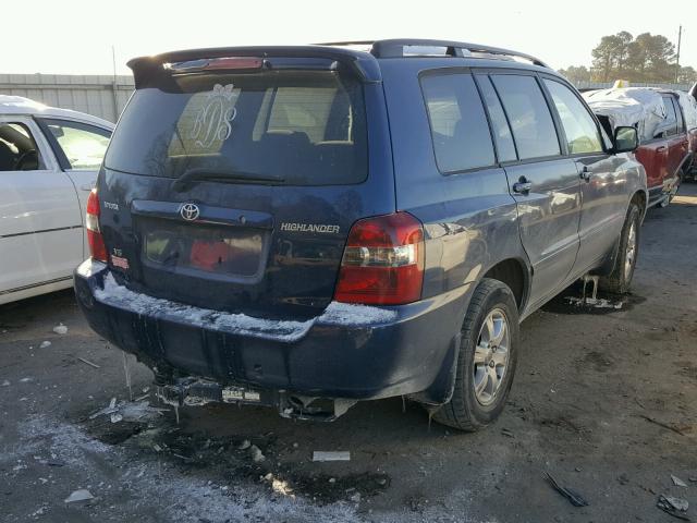 JTEDP21A950052049 - 2005 TOYOTA HIGHLANDER BLUE photo 4