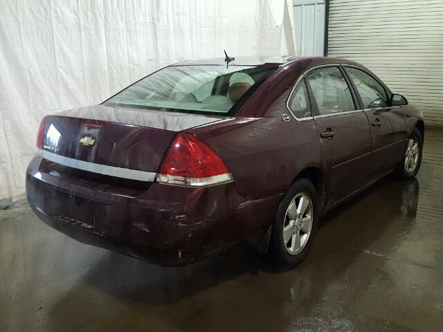 2G1WT58N079288657 - 2007 CHEVROLET IMPALA LT MAROON photo 4