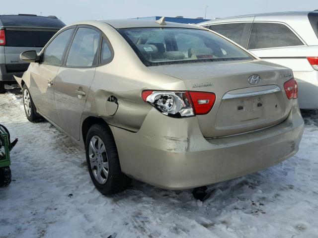 KMHDU4ADXAU938009 - 2010 HYUNDAI ELANTRA BL GOLD photo 3