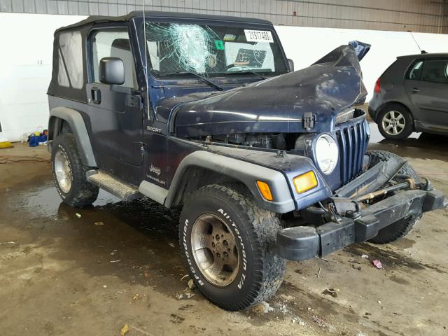 1J4FA49S23P311972 - 2003 JEEP WRANGLER / BLUE photo 1