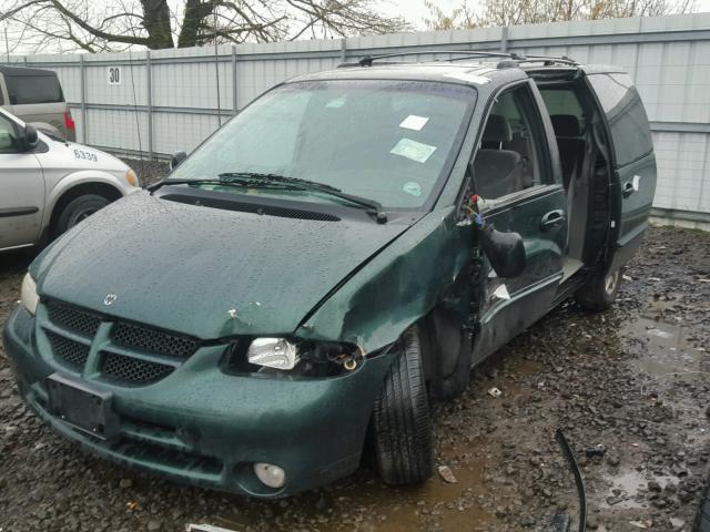 1B4GP45G1XB886056 - 1999 DODGE CARAVAN SE GREEN photo 2