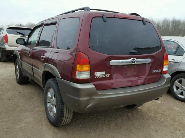 4F2YZ04164KM15488 - 2004 MAZDA TRIBUTE LX MAROON photo 3