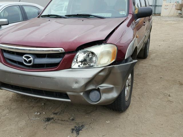 4F2YZ04164KM15488 - 2004 MAZDA TRIBUTE LX MAROON photo 9