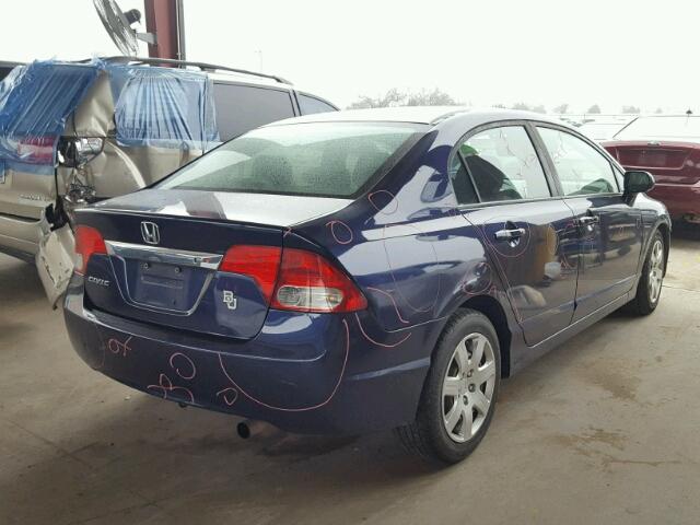 19XFA16539E049925 - 2009 HONDA CIVIC LX BLUE photo 4