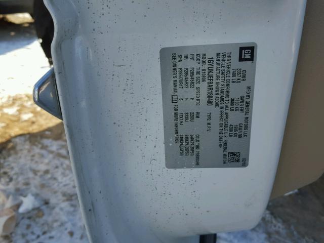 1GYUKJEF8AR180480 - 2010 CADILLAC ESCALADE E WHITE photo 10