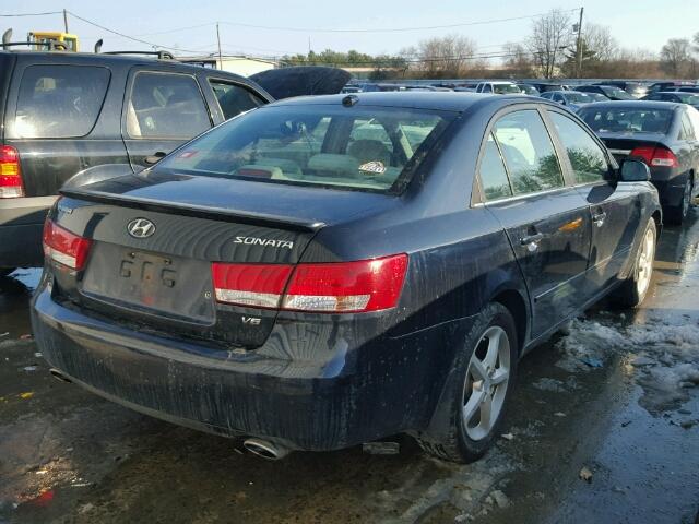 5NPEU46F38H362741 - 2008 HYUNDAI SONATA SE BLUE photo 4