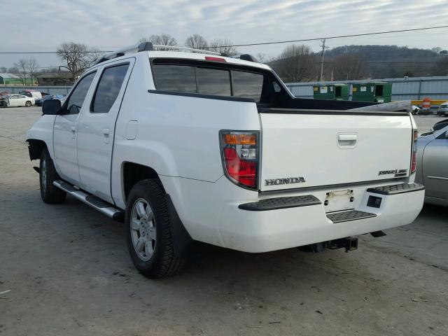 2HJYK16357H504243 - 2007 HONDA RIDGELINE WHITE photo 3