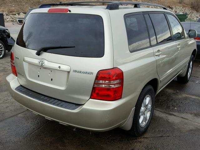 JTEHF21A930133232 - 2003 TOYOTA HIGHLANDER TAN photo 4