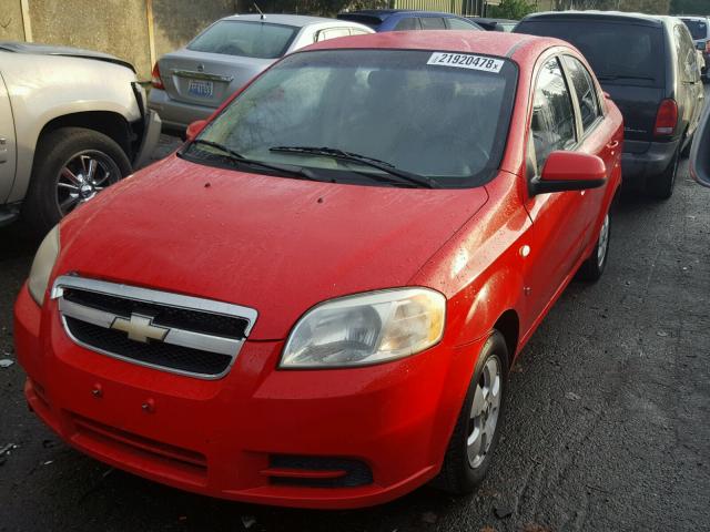 KL1TD56607B056665 - 2007 CHEVROLET AVEO/LS RED photo 2