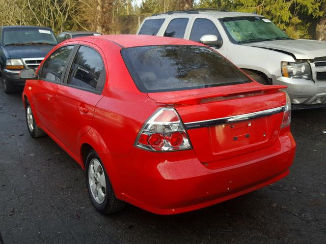 KL1TD56607B056665 - 2007 CHEVROLET AVEO/LS RED photo 3