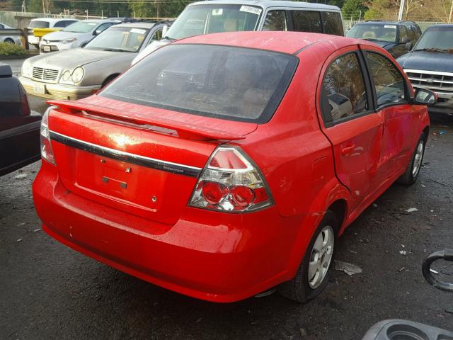 KL1TD56607B056665 - 2007 CHEVROLET AVEO/LS RED photo 4