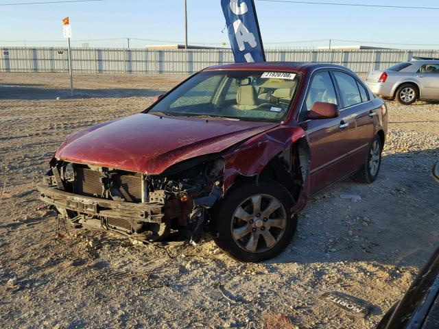 KNAGE124265056052 - 2006 KIA OPTIMA LX RED photo 2