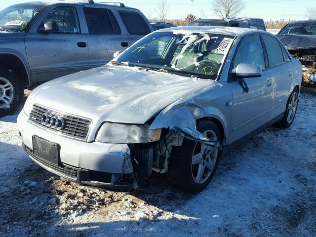 WAULC68E62A133055 - 2002 AUDI A4 1.8T QU SILVER photo 2