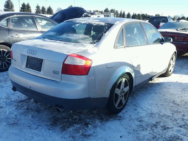 WAULC68E62A133055 - 2002 AUDI A4 1.8T QU SILVER photo 4